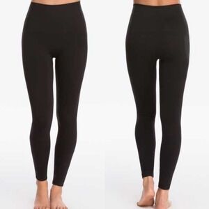 Spanx Black High Rise Seamless Leggings Womens Size XL Look At Me Now 201344R